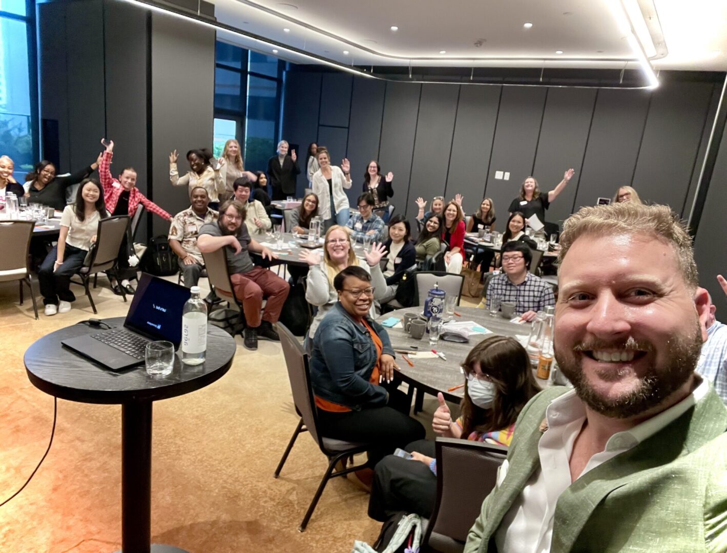Corey Peck leading a live in-person training session