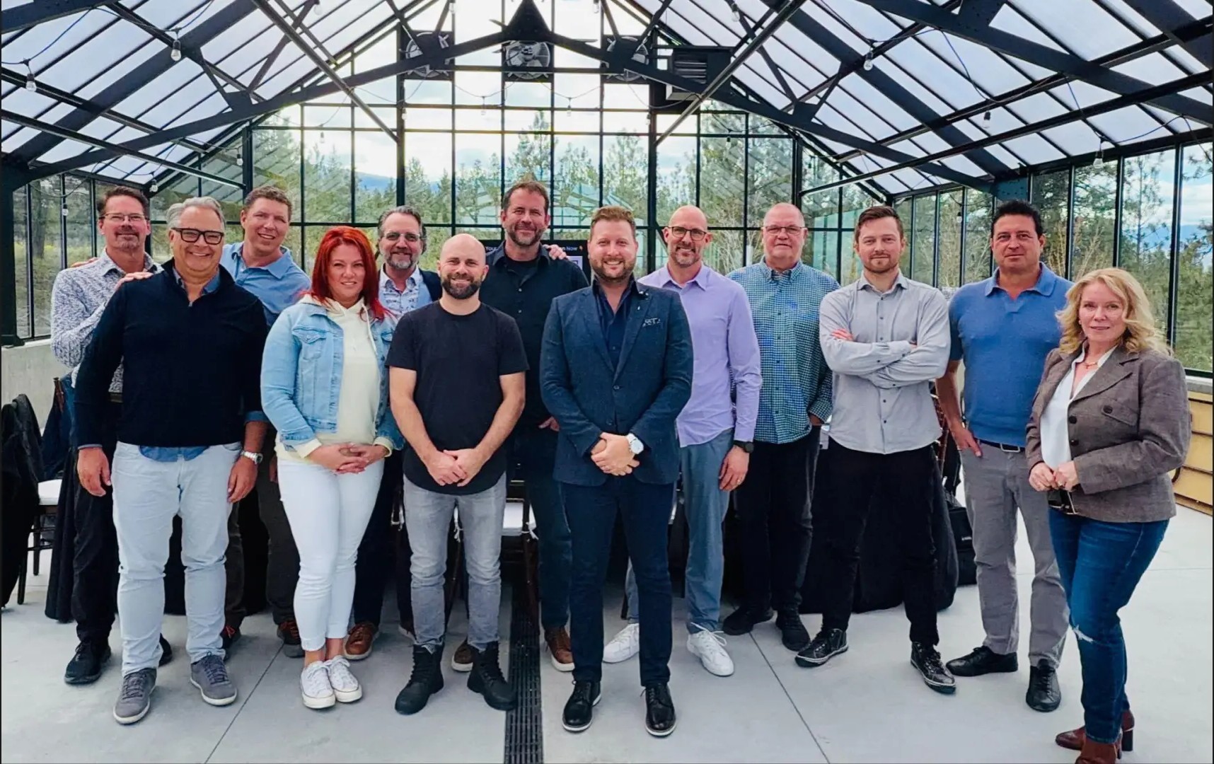 Corey Peck with a CEO peer group after a greenhouse strategy session