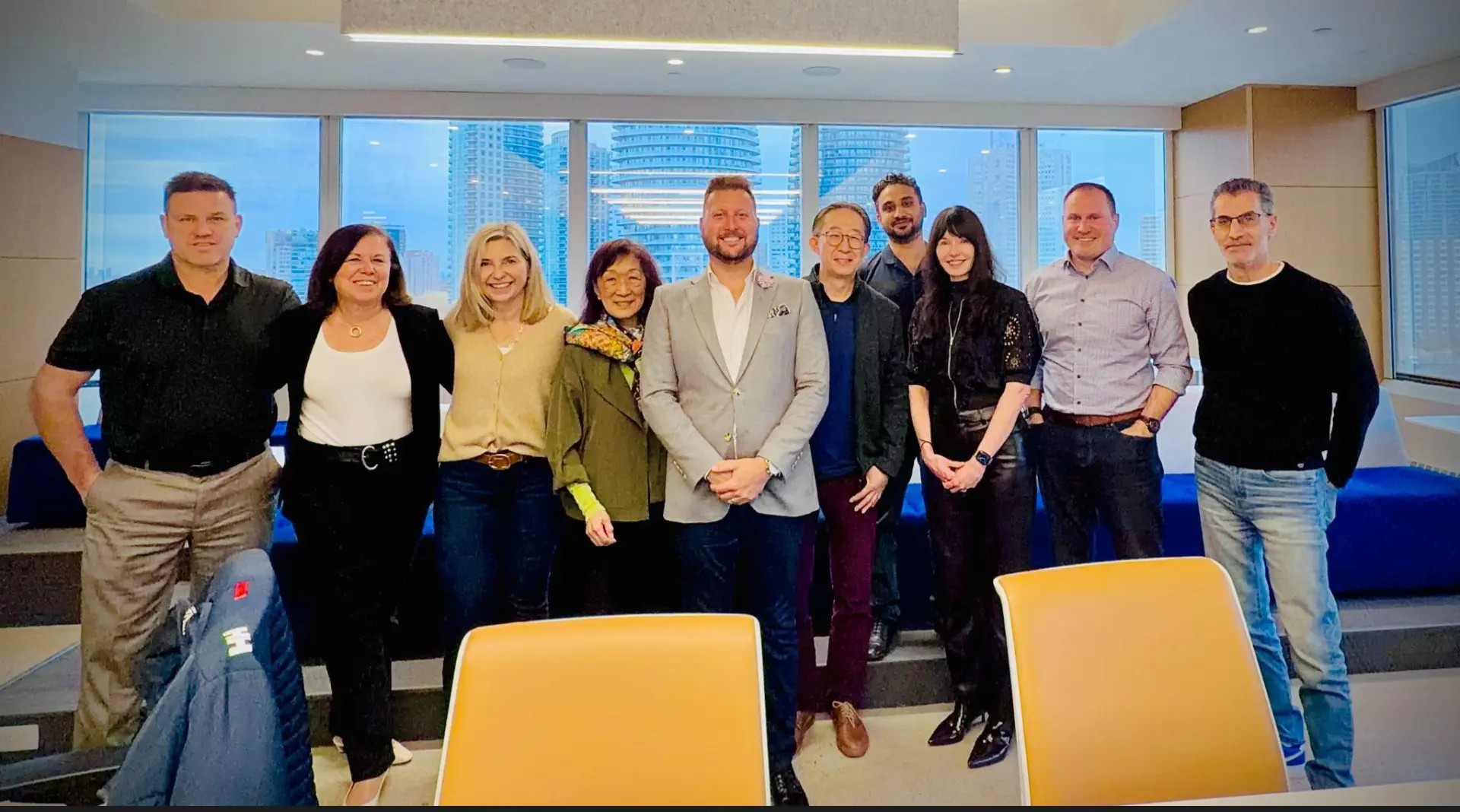 Corey Peck with an executive group after a downtown Toronto workshop